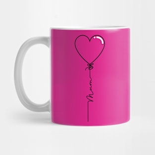 Mothers Day Heart Balloon - Mum - Commonwealth Spelling Mug